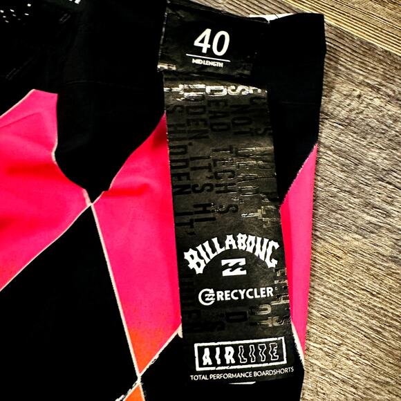 Billabong Men's Multicolor Diamond Tie Waist Boardshort Swim Trunks Size 40 NWT - Picture 4 of 6